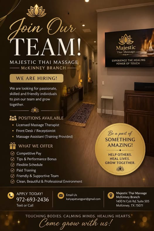 Majestic Thai Massage Now Hiring